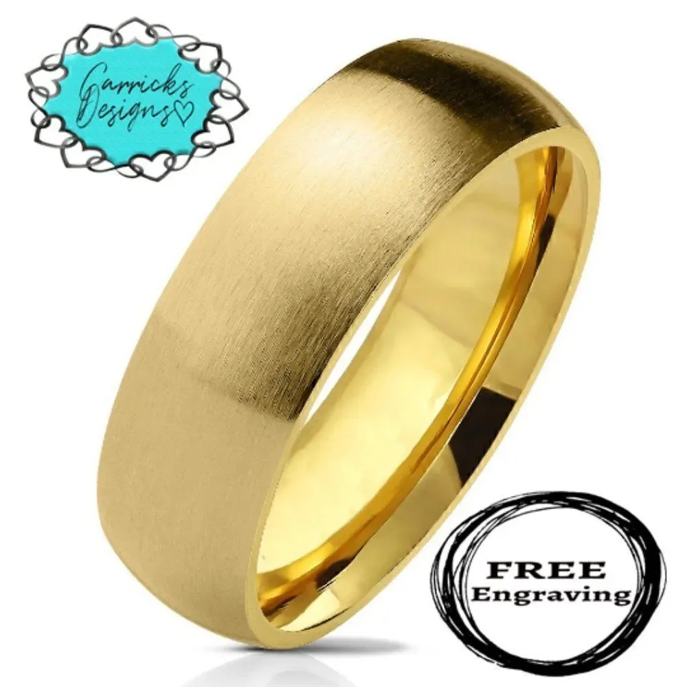 Personalized Women's Gold Wedding Ring - Engraved Gold Wedding For Girl's